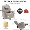 Electric Recliner Chair,Swivel Recliner Armchair,Single Sofa Chair Nursery Glider Recliner With Charge Ports,Lumbar And Neck Support Pillow-Cuddlewood - 4 of 4