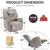 Electric Recliner Chair,Swivel Recliner Armchair,Single Sofa Chair Nursery Glider Recliner With Charge Ports,Lumbar And Neck Support Pillow-Cuddlewood - image 4 of 4