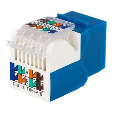 Monoprice Cat5E RJ-45 Toolless Keystone Jack in Blue