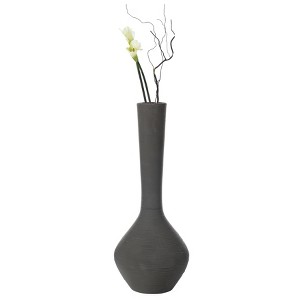 Uniquewise Tall Floor Vase, Modern Charcoal Grey Extra Large Floor Vase, 38-inch Trumpet Style Bamboo Rope Vase, Decorative Lightweight Vase - 1 of 4