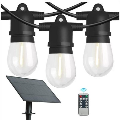 Westinghouse 36FT Solar Powered LED Vintage White String Light Set, 15 Bulbs with Remote Control