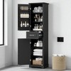 Mshliw Tall Freestanding Bathroom Storage Cabinet with 2 Doors, Adjustable Shelves,Drawer & Door Racks,MDF Cabinet with Painted Finish - 2 of 4