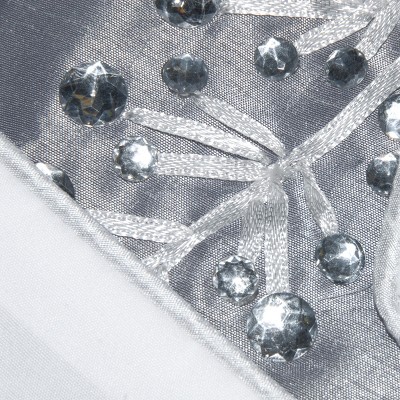 42" Silver Gray Polyester Snowflake Tree Skirt