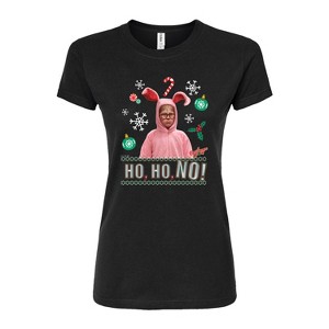 Women's - A Christmas Story - Ho Ho No Pink Bunny Suit Fitted Graphic T-Shirt - 1 of 4