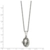 Chisel Stainless Steel Polished and Antiqued Oval Magnetic Prayer Box on an 18" Cable Chain Necklace - 4 of 4
