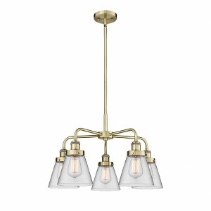 Cone - 5 Light Stem Hung Chandelier In Art Deco Style-14.75 Inches Tall and 24.25 Inches Wide - 1 of 1