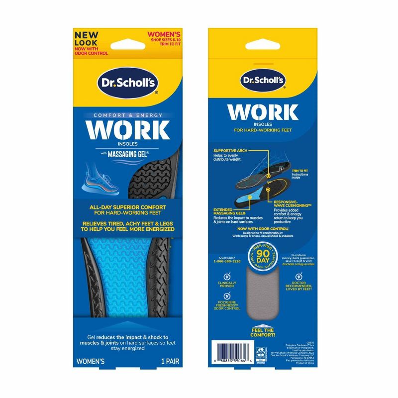 Dr. Scholl&#39;s with Massaging Gel Women&#39;s Work All-Day Superior Comfort Insoles - 1pair - Size (6-10), 4 of 14