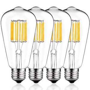 DORESshop 100-Watt Equivalent ST64 Edison LED Light Bulb in Warm White 2700K (4-Pack) - 1 of 4