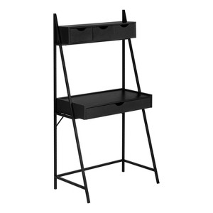 Monarch Specialties Computer Desk Home Office Laptop Leaning Storage Drawers 32InchL Work Metal Laminate Black Contemporary Modern - 1 of 4