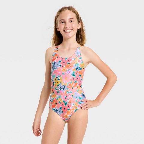 Детские купальники Cat & Jack Girls' Sunny Fields Floral Printed One Piece Swimsuit - Cat & Jack™ S