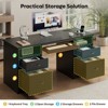 Bestier 59'' Office Desk with Charging Station & Keyboard Tray, Computer Desk with Drawers, Modern Executive Desk for Home office - 3 of 4
