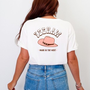 Simply Sage Market Yeehaw Made In The West Front And Back Garment Dyed Tee - 1 of 4