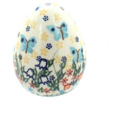 Blue Rose Polish Pottery Garden of Eden Medium Decorated Egg
