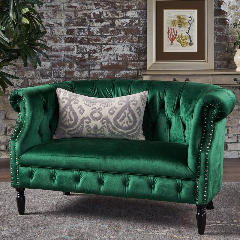 Milani Scroll Arm Loveseat - Christopher Knight Home, 3 of 7
