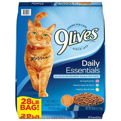 9Lives Daily Essentials Adult Salmon Chicken and Beef Dry Cat Food - 28lbs