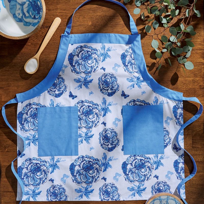 Patricia Heaton Home Blue Florals And Flitters Apron, 2 of 4