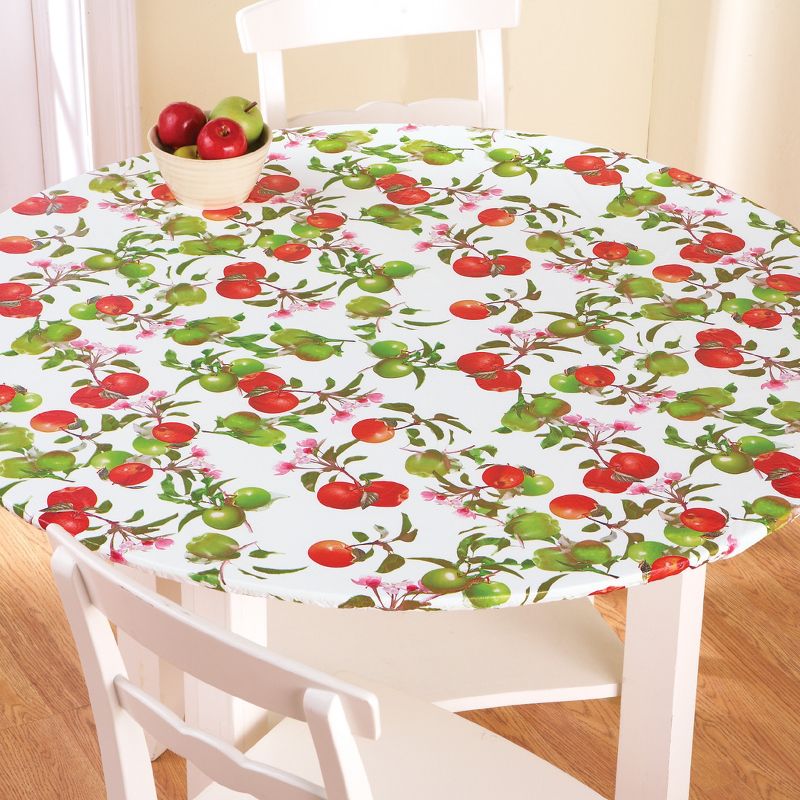 Collections Etc Collections Etc. Patterned Fitted Table Cover with Soft Flannel Backing and Durable Wipe-Clean Vinyl Construction, 2 of 3
