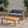KWPZQEB Outdoor Patio Furniture Set, Loveseat & Coffee Table & 2 Armchair w/ Acacia Wood Frame & Cushion, Chat Set for Garden, Backyard, Porch - 3 of 4