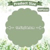 Aoibox 60 Pcs Sage Green Disposable Scalloped Placemats, Round Table Mats for Birthday Wedding Bridal Shower Baby Shower Banquet Tea Party - 2 of 4