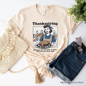 Thanksgiving Family Dysfunction Retro T-Shirt, Funny Holiday Humor Tee for Sarcastic Families| OrnamentallyYou - 1 of 4