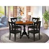 HomeStock 5-Piece Black and Cherry Finish Solid Wood Top Dining table with 4 Chairs with Cross Back - 2 of 4