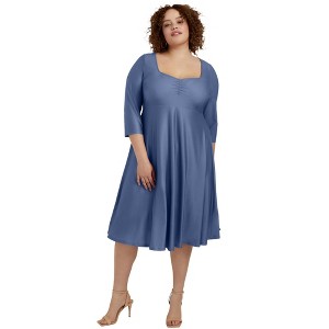 June + Vie by Roaman's Sweetheart Swing Dress - 1 of 4