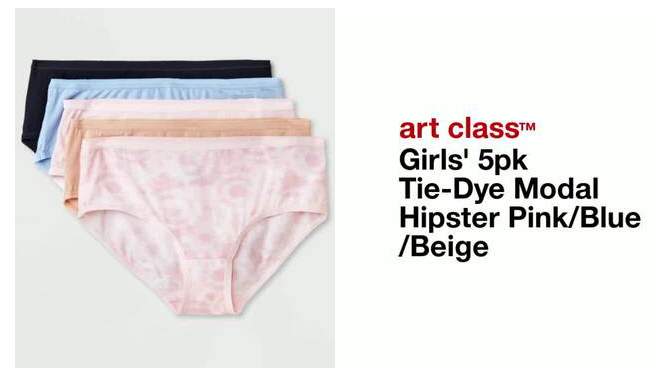 Girls' 5pk Tie-Dye Modal Hipster - art class™ Pink/Blue/Beige, 2 of 5, play video
