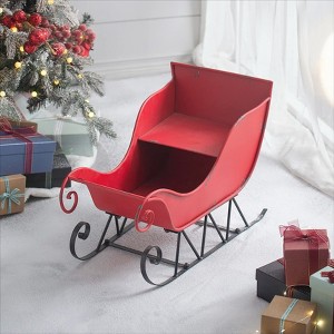 KWPZQEB Iron Christmas Santa Sleigh Basket, Farmhouse Distressed Christmas Santa Sleigh Holiday Tabletop, Vintage Indoor Classic Christmas Decoration - 1 of 4