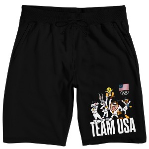 Looney Tunes x USA Fanatics Team USA Men's Black Sleep Pajama Shorts - 1 of 3