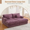 Oversized Double Chaise Lounge Sofa Bed with USB Ports & Cup Holders, Upholstered Cloud Couch Daybed - ModernLuxe - 4 of 4