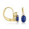 Ross-Simons 1.30 ct. t.w. Sapphire Drop Earrings With Diamond Accents in 14kt Yellow Gold - 3 of 4