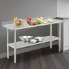 Stainless Steel Prep Table with Backsplash & Adjustable Shelf, 2-Tier NSF Certified Commercial Work Table for Home Restaurant Hotel - 2 of 4