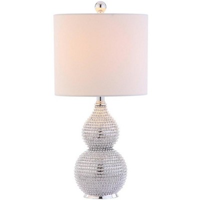 Clarabel Silver 20-Inch Table Lamp with Off-White Shade