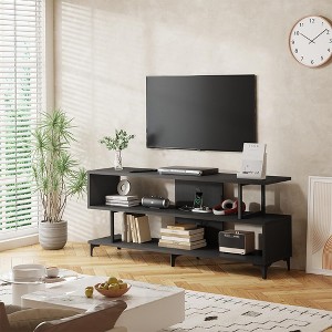 TV Stand with Power Outlets,Entertainment Media Center with Open Storage Shelves for TV up to 60",Industrial TV Console Table for Living Room,Bedroom - 1 of 4