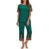 Ekouaer 2 Piece Women's Short Sleeve Capri Lounge Set Soft Mumu Pajama Sets with Pockets Loose Sleepwear Lightweight Homewear - 2 of 4