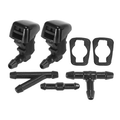 Unique Bargains Front Windshield Washer Nozzles Fit for Ford F250 F350 with Hose Connector - Black Pack of 7