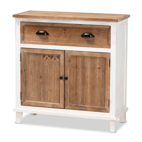 Jaela Wood 2-Door Bathroom Storage Cabinet Furniture by Baxton Studio in White