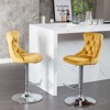 Sapphtopaz Swivel Bar Stools Set of 2 Velvet Upholstered Height Adjusatble Bar Chair with Tufted Backs Dining Chairs for Kitchen Island - 4 of 4