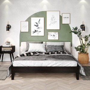 Queen Size Platform Bed with Sturdy Frame for Bedroom - 1 of 4