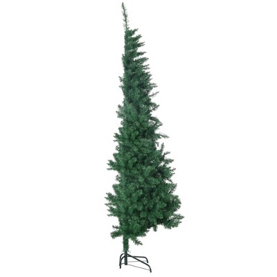 7' Artificial Half Christmas Trees with Auto Open, Steel Base