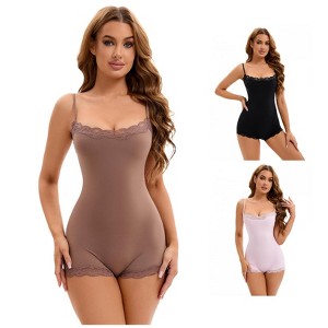 INSPIRE CHIC 3 Pcs Women's Lace Trim Cami Adjustable Straps Tummy Control Butt Lifter Body Shapers - 1 of 4