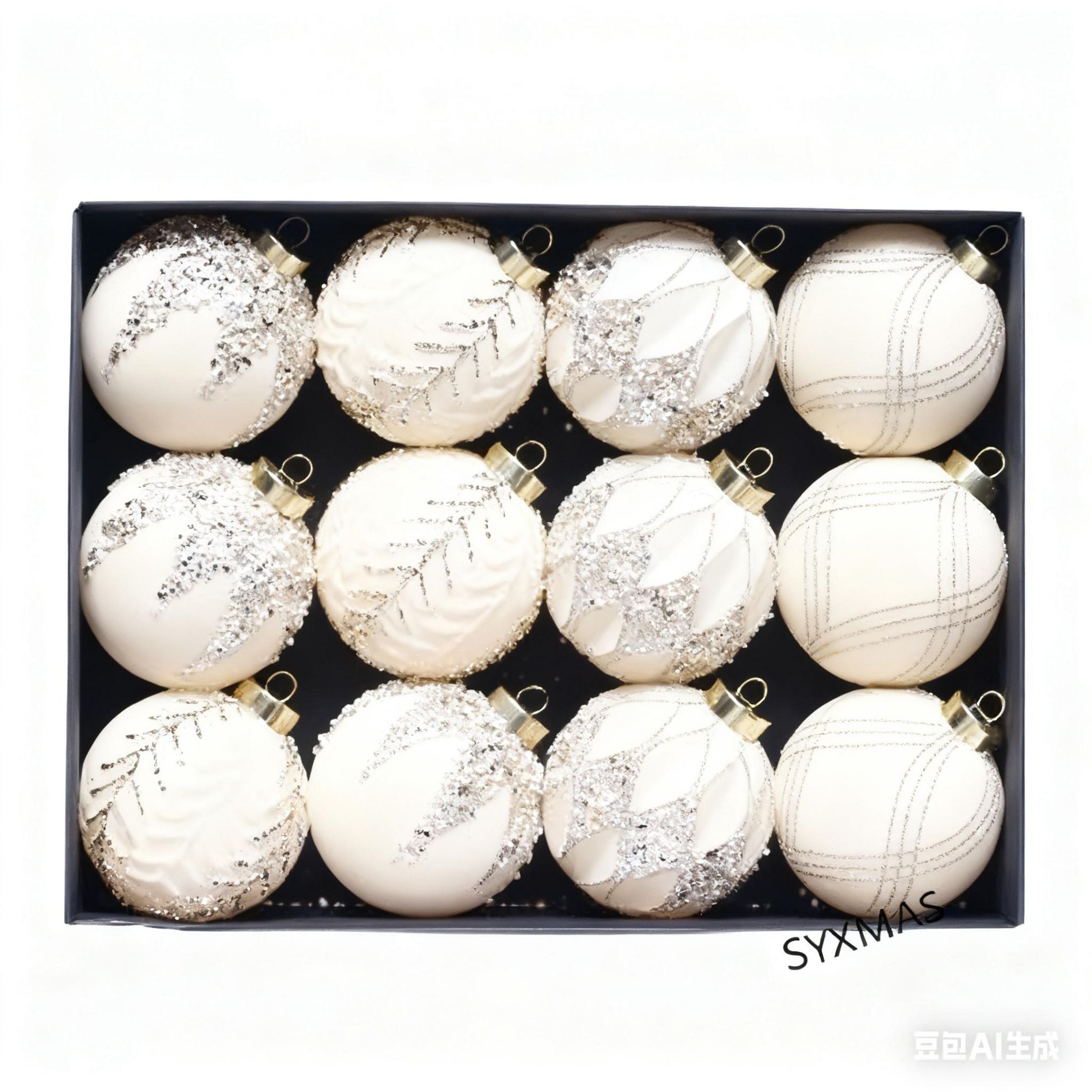 12 Pcs 3.15" Christmas Tree Ornaments Set, Christmas Ball Decorations, Suitable for Christmas Party, Holiday Wedding Indoor and Outdoor Decoration