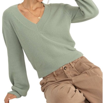 Women's Fuzzy Vneck Sweater - HYFVE