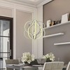 Tangkula Modern LED Chandelier, Dimmable Pendant Light with Adjustable Height, Ceiling Light Fixture, 3000K Warm White LED, Chrome Plated - 2 of 4
