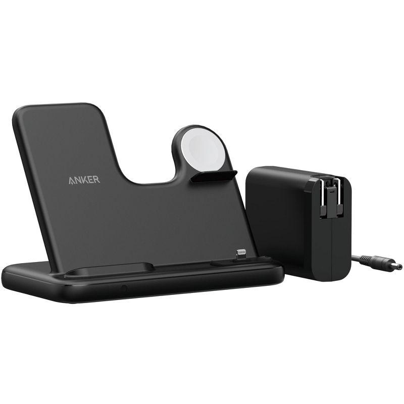 Anker PowerWave 4-in-1 Wireless Charging Stand for Phone, Apple Watch, Airpods, and More - Black, 1 of 5