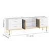 Homhougo 65 Inch TV Stand with LED Lights, Modern Entertainment Center with 4 Drawers & Shelves & Glass Doors White - 2 of 4