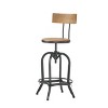 NicBex Dining Chairs Bar Stool Adjustable Height Swivel Stool Solid Fir Wood Dining Room Kitchen Chairs for Home Bar, Natural - 2 of 4