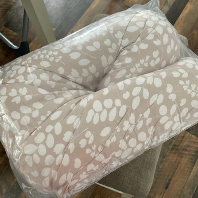 The Peanutshell Nursing Pillow & Cover - Soft Newborn Nursing Baby Girl Or Boy Pillow Covers, Supportive & Comfortable Breastfeeding, Tummy Time Baby Essentials - Beige Botanical