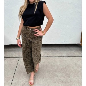 Women's Cheetah Barrel Jeans - BLAKELEY US9 - 1 of 4