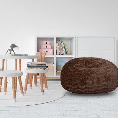 Vynxaria Faux Fur Bean Bag Chair - Cozy 3ft Lounger for Kids & Adults